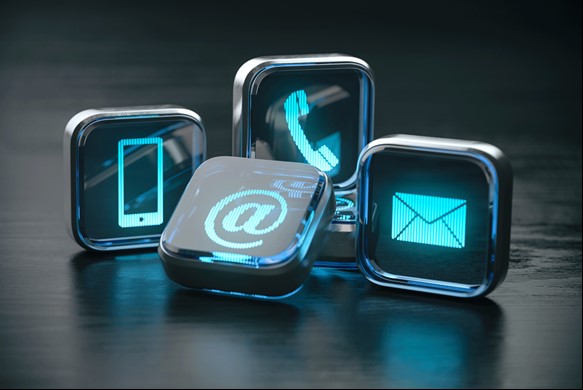 Picture of phone, email, and tag icons